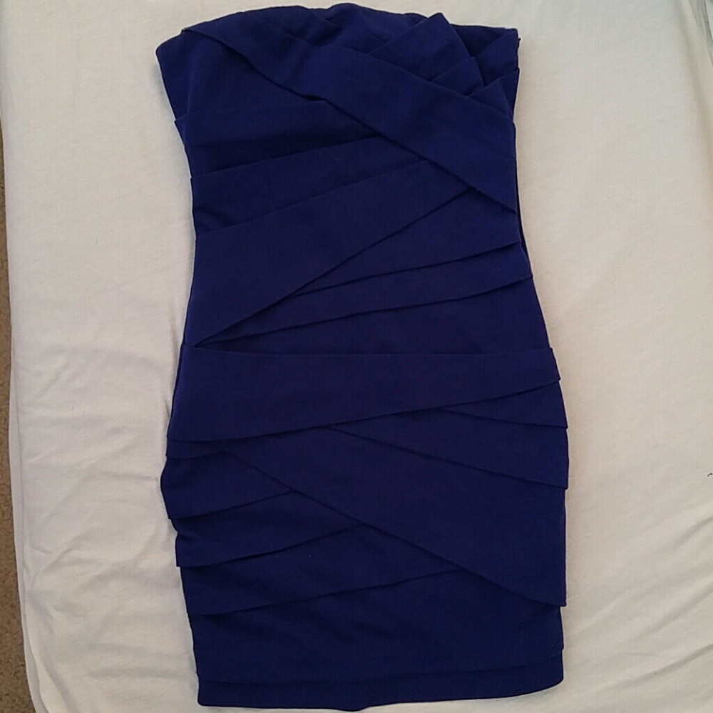 Blue Strapless Dress